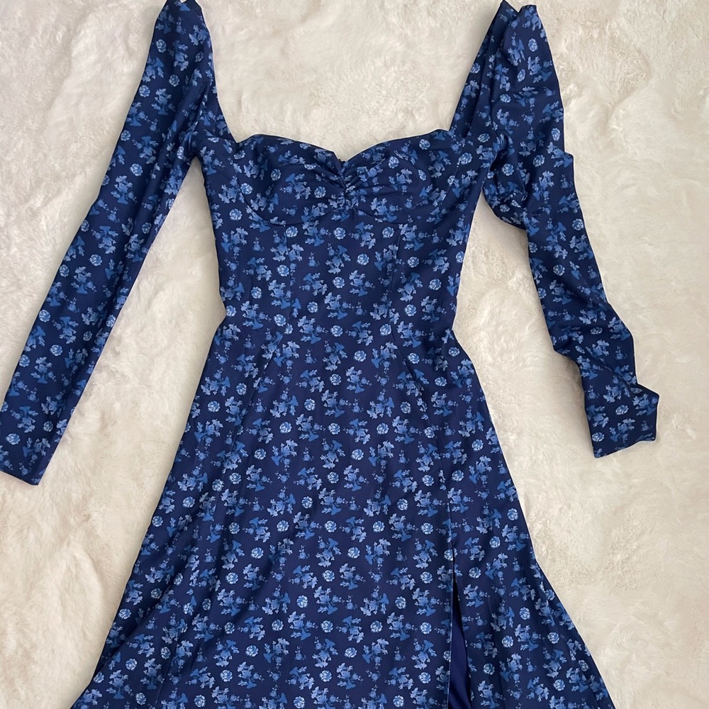 House of cb blue floral dress in xs